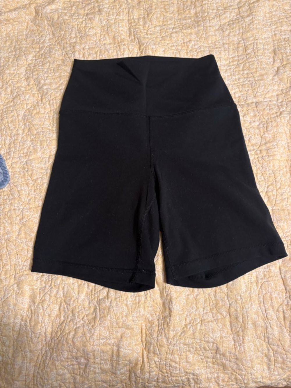 Lux Black High-Waist Bike Shorts